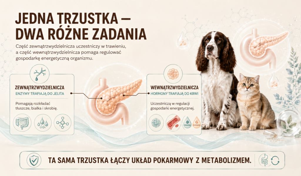 Trzustka wewnątrzwydzielnicza i zewnątrzwydzielnicza — dwa zadania jednego narządu